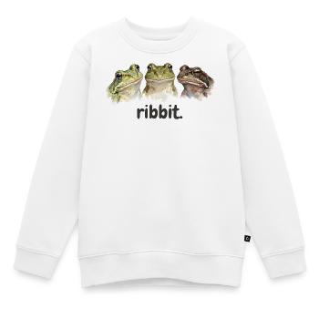 grenouilles coasses, grenouilles amateurs de grenouilles, tremblements de terre drôles - Sweat Premium enfant bio - blanc - Devant - AI Model Kid Male (0cm)