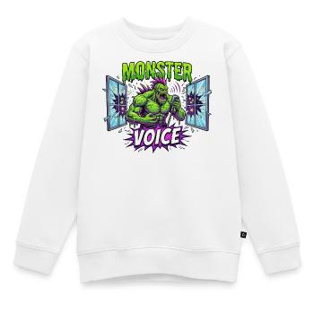 Rocker Voix Monstrueuse - Sweat Premium enfant bio - blanc - Devant - AI Model Kid Male (0cm)