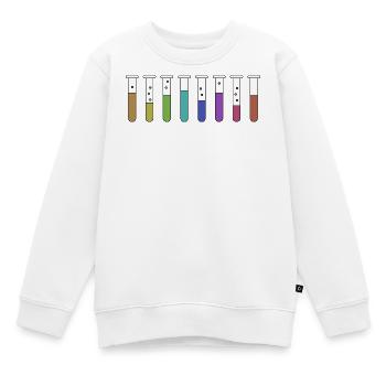 Reagenzgläser mit Chemikalien - Kinder Premium Organic Sweatshirt - Weiß - Vorne - AI Model Kid Male (0cm)