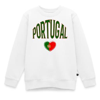 Portugal - Kinder Premium Organic Sweatshirt - Weiß - Vorne - AI Model Kid Male (0cm)