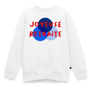 RUHESTAND. RUHESTAND. PENSIONIERT. RUHESTAND - Kinder Premium Organic Sweatshirt - Weiß - Vorne - AI Model Kid Male (0cm)