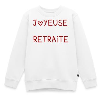 RETRAITE. RETRAITE. RETRAITEE. RETRAITE. - Sweat Premium enfant bio - blanc - Devant - AI Model Kid Male (0cm)