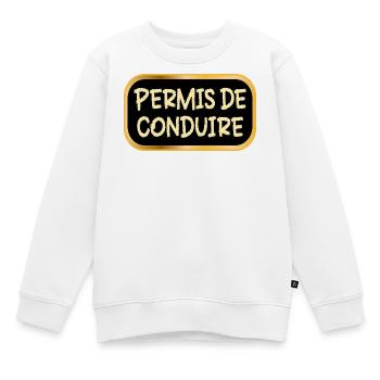 Permis de conduire - Sweat Premium enfant bio - blanc - Devant - AI Model Kid Male (0cm)