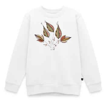 leaves - Kids Premium Organic Sweatshirt - white - Front - AI Model Kid Male (0cm)