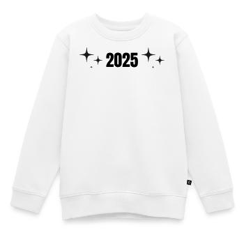 2025 - Jahr - Jahreswechsel - Kinder Premium Organic Sweatshirt - Weiß - Vorne - AI Model Kid Male (0cm)