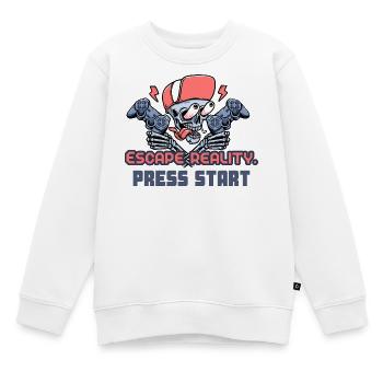 Évasion de la réalité | Appuyez sur Start Gaming Merch - Sweat Premium enfant bio - blanc - Devant - AI Model Kid Male (0cm)