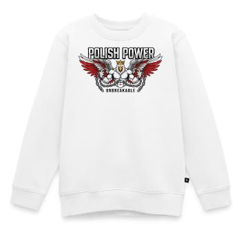 Polnische Kraft – Husaria Gym Beast - Kinder Premium Organic Sweatshirt - Weiß - Vorne - AI Model Kid Male (0cm)