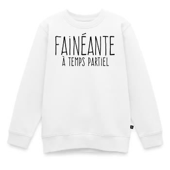 Fainéante à temps partiel - Éloge de la paresse - Sweat Premium enfant bio - blanc - Devant - AI Model Kid Male (0cm)