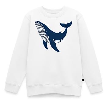 Blauer Wal - Kinder Premium Organic Sweatshirt - Weiß - Vorne - AI Model Kid Male (0cm)