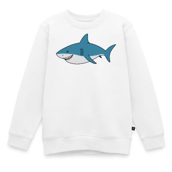 Karikaturhai mit breitem Lächeln - Kinder Premium Organic Sweatshirt - Weiß - Vorne - AI Model Kid Male (0cm)