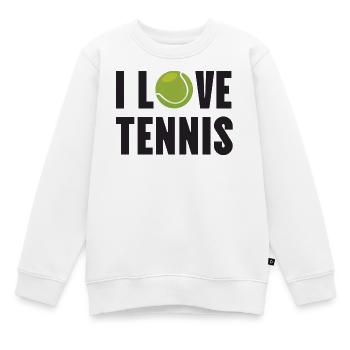 Ich liebe Tennis - Kinder Premium Organic Sweatshirt - Weiß - Vorne - AI Model Kid Male (0cm)
