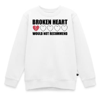 Broken Heart ne recommanderait pas Anti Valentine - Sweat Premium enfant bio - blanc - Devant - AI Model Kid Male (0cm)