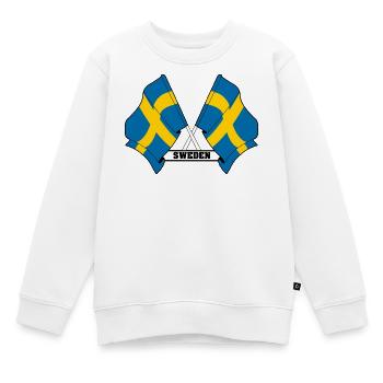 Schwedische Flagge - Kinder Premium Organic Sweatshirt - Weiß - Vorne - AI Model Kid Male (0cm)