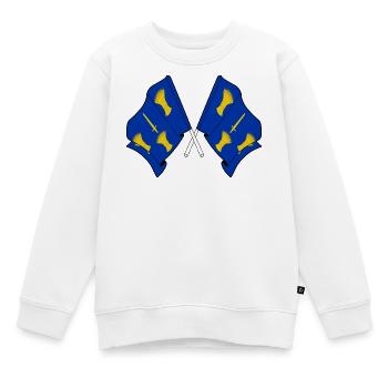 Cheshire-Flagge gekreuzt - Kinder Premium Organic Sweatshirt - Weiß - Vorne - AI Model Kid Male (0cm)