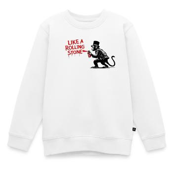 Wie ein Rolling Stone Monkey - Kinder Premium Organic Sweatshirt - Weiß - Vorne - AI Model Kid Male (0cm)