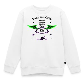 Fashion_City - Sweat Premium enfant bio - blanc - Devant - AI Model Kid Male (0cm)