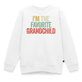 Je suis le petit-enfant préféré - Sweat Premium enfant bio - blanc - Devant - AI Model Kid Male (0cm)