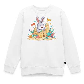 Sommerhäschen am Sandkasten - Kinder Premium Organic Sweatshirt - Weiß - Vorne - AI Model Kid Male (0cm)
