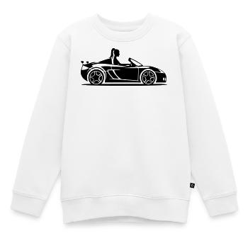 Cabrio Auto Pkw Frau - Kinder Premium Organic Sweatshirt - Weiß - Vorne - AI Model Kid Male (0cm)