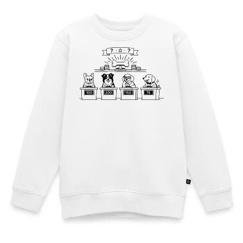 Quiz Hunde Line Art - Kinder Premium Organic Sweatshirt - Weiß - Vorne - AI Model Kid Male (0cm)