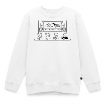 Réduction de la taxe sur le fromage souris - Sweat Premium enfant bio - blanc - Devant - AI Model Kid Male (0cm)