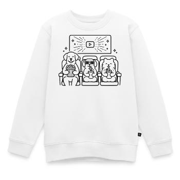 Cinéma de chiens Chiens au cinéma - Sweat Premium enfant bio - blanc - Devant - AI Model Kid Male (0cm)