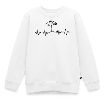 Sonnenschirm EKG Herzschlag - Kinder Premium Organic Sweatshirt - Weiß - Vorne - AI Model Kid Male (0cm)