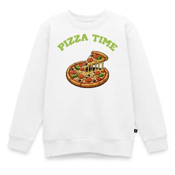 Pizza Time  - Kinder Premium Organic Sweatshirt - Weiß - Vorne - AI Model Kid Male (0cm)