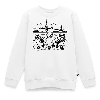 Art de lignes mimaliste du patinage artistique - Sweat Premium enfant bio - blanc - Devant - AI Model Kid Male (0cm)