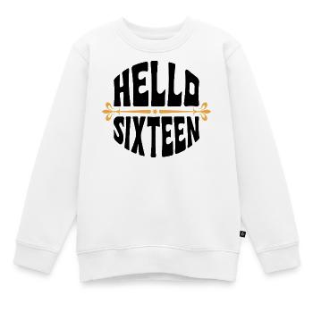 Bonjour seize ans 16 ans Designer - Sweat Premium enfant bio - blanc - Devant - AI Model Kid Male (0cm)