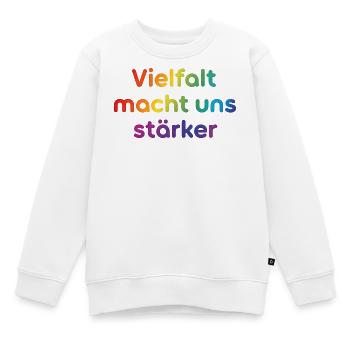 Vielfalt macht uns stärker - Kinder Premium Organic Sweatshirt - Weiß - Vorne - AI Model Kid Male (0cm)