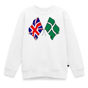 Devon & Great Britain Cross - Kinder Premium Organic Sweatshirt - Weiß - Vorne - AI Model Kid Male (0cm)