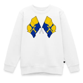 Zwei Flaggen gekreuzt – Durham - Kinder Premium Organic Sweatshirt - Weiß - Vorne - AI Model Kid Male (0cm)