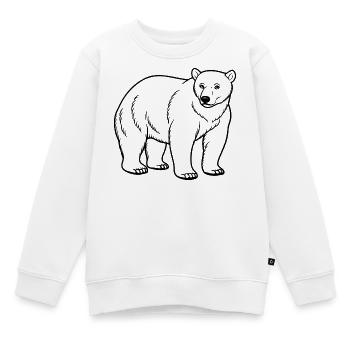 Ours polaire - Sweat Premium enfant bio - blanc - Devant - AI Model Kid Male (0cm)