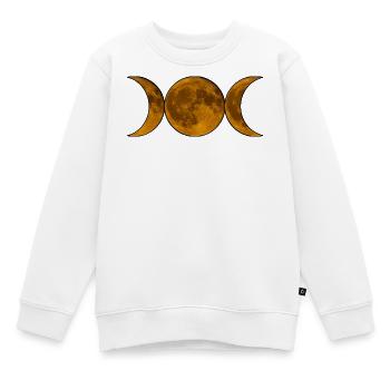 Triple Moon Wicca – Göttin in Gold - Kinder Premium Organic Sweatshirt - Weiß - Vorne - AI Model Kid Male (0cm)