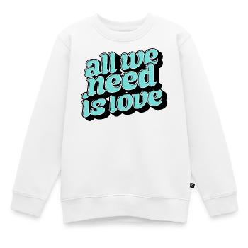 Tout ce dont tu as besoin, c’est d’aimer Retro - Sweat Premium enfant bio - blanc - Devant - AI Model Kid Male (0cm)