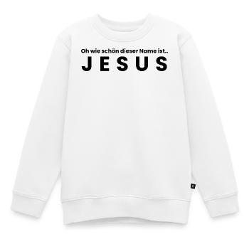 Der Name Jesus - christliche klamotten - Kinder Premium Organic Sweatshirt - Weiß - Vorne - AI Model Kid Male (0cm)