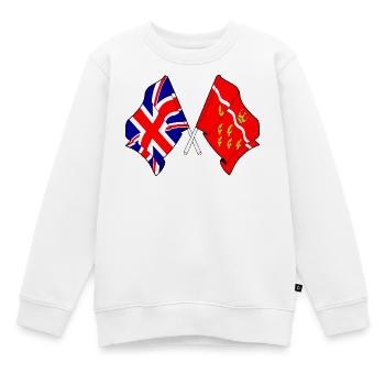 East Sussex & Great Britain Cross - Kinder Premium Organic Sweatshirt - Weiß - Vorne - AI Model Kid Male (0cm)