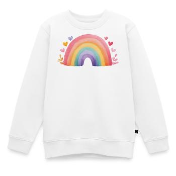 Minimaler Regenbogen Aquarell – Kinder Design - Kinder Premium Organic Sweatshirt - Weiß - Vorne - AI Model Kid Male (0cm)