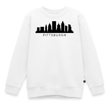 Silhouette de Pittsburgh - Sweat Premium enfant bio - blanc - Devant - AI Model Kid Male (0cm)