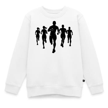 Marathonläufer Team Silhouette Marathon - Kinder Premium Organic Sweatshirt - Weiß - Vorne - AI Model Kid Male (0cm)