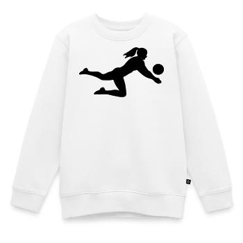Volleyball Silhouette - Kinder Premium Organic Sweatshirt - Weiß - Vorne - AI Model Kid Male (0cm)