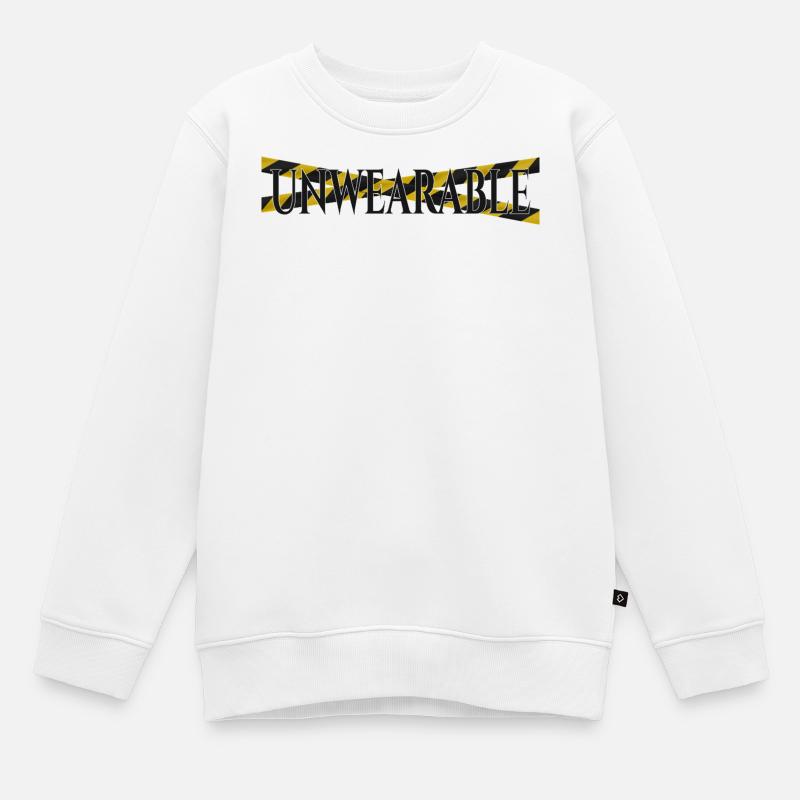 Untragbar – Statement-Design mit Warnband - Kinder Premium Organic Sweatshirt - Weiß