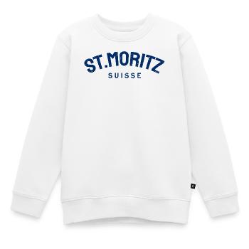 St. Moritz - Suisse - Switzerland - Swiss - Sweat Premium enfant bio - blanc - Devant - AI Model Kid Male (0cm)