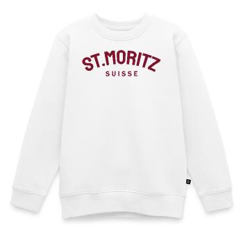 St. Moritz - Suisse - Switzerland - Swiss - Sweat Premium enfant bio - blanc - Devant - AI Model Kid Male (0cm)