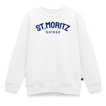 St. Moritz - Suisse - Switzerland - Swiss - Sweat Premium enfant bio - blanc - Devant - AI Model Kid Male (0cm)
