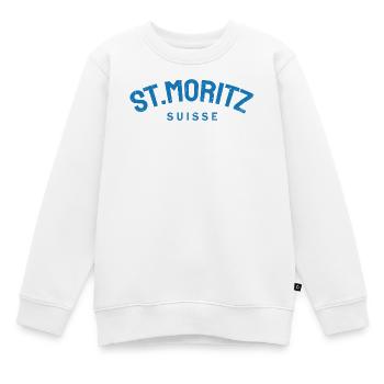 St. Moritz - Suisse - Switzerland - Swiss - Sweat Premium enfant bio - blanc - Devant - AI Model Kid Male (0cm)