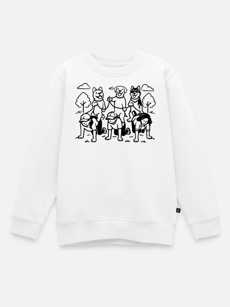 Gassi Gehen Dog Edition dog rules - Kinder Premium Organic Sweatshirt - Weiß