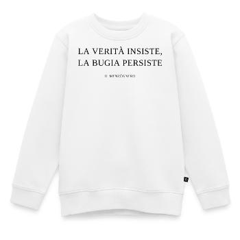 la_verita_insiste_la_bugia_persiste - Kinder Premium Organic Sweatshirt - Weiß - Vorne - AI Model Kid Male (0cm)