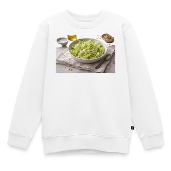 Salat mit Pinienkernen - Kinder Premium Organic Sweatshirt - Weiß - Vorne - AI Model Kid Male (0cm)